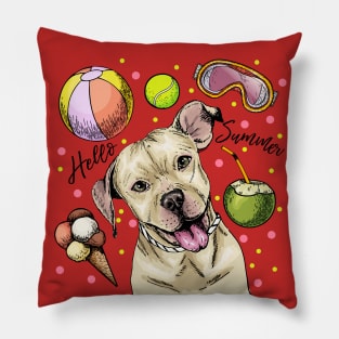 Pitbull Hello Summer Pillow