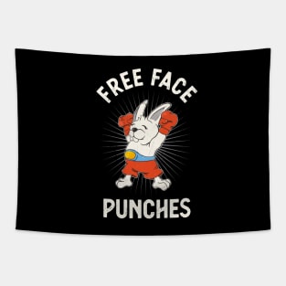 Free Face Punches Fun Boxing Rabbit Tapestry