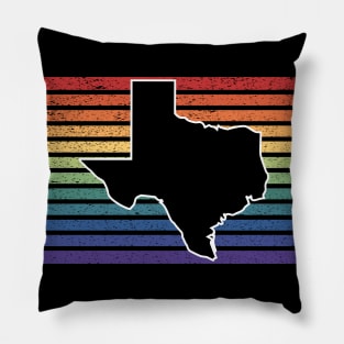 Texas State Rainbow Gay Pride Pillow