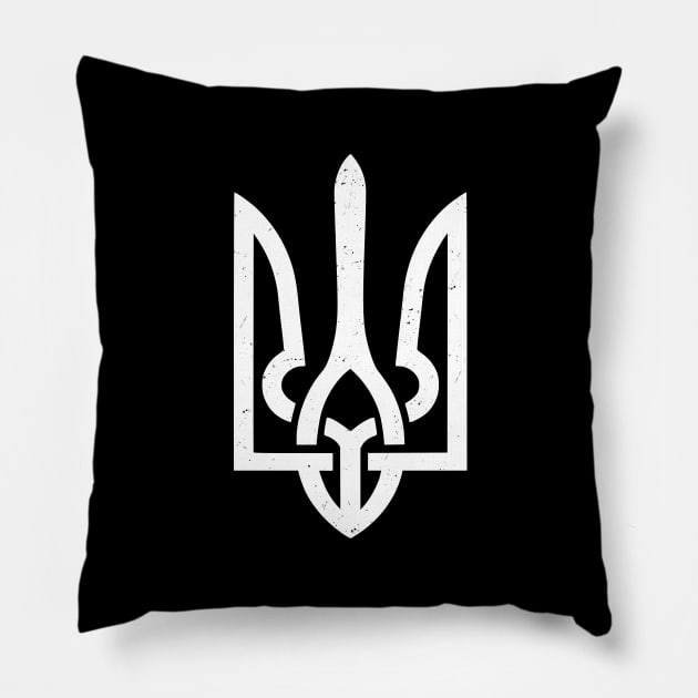 Ukraine Trident Emblem Pillow by Yasna