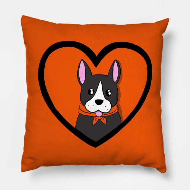 Boston Terrier Love Pillow by AmyMinori