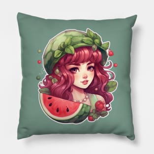 A summer eating watermelon Pillow