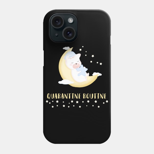 Cute Bear Quarantine Routine Phone Case by Retro Vintage