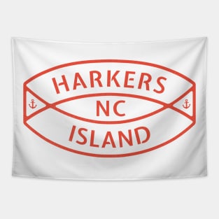 Harkers Island, NC Summertime Vacationing Anchor Ring Tapestry