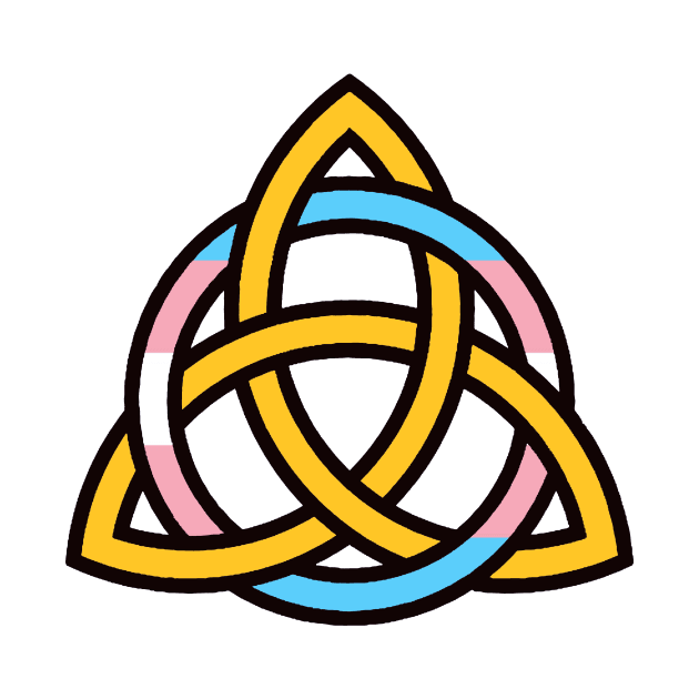 Trans Pride Encircled Triquetra by QAFWarlock