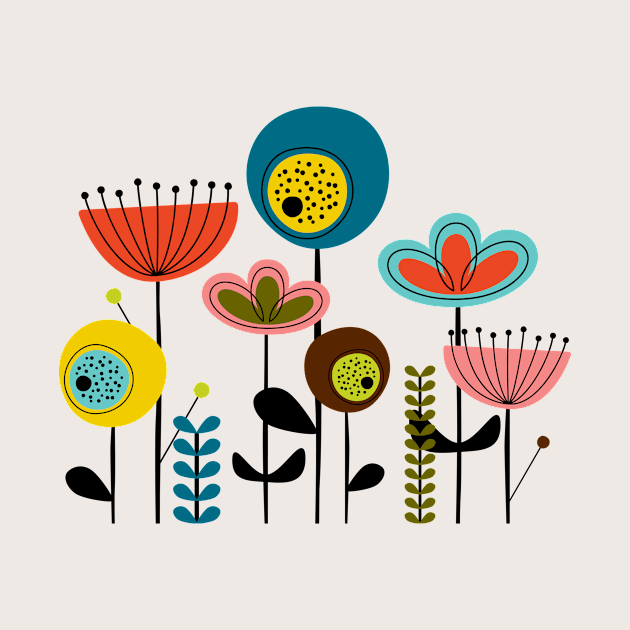 Mid Century Flowers by amyvanmeter