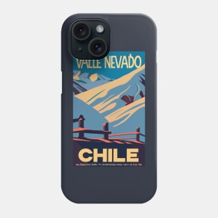 A Vintage Travel Art of Valle Nevado - Chile Phone Case