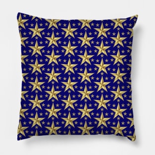 Golden Stars Pattern Pillow