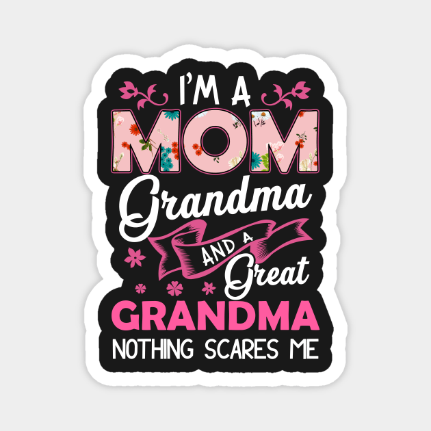 I'm a mom grandma and a great grandma nothing scare me Magnet by TEEPHILIC