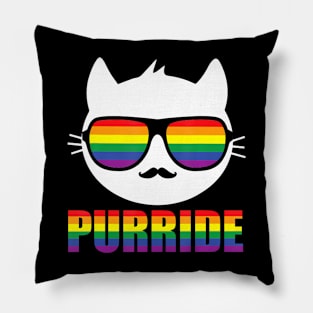 Purride Cat LGBTQ Flag Gay Pride Month Proud LGBT Pillow