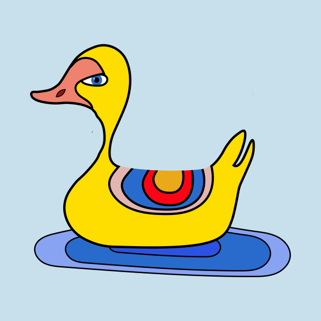 Hippie Rubber Duck Swimming by oknoki