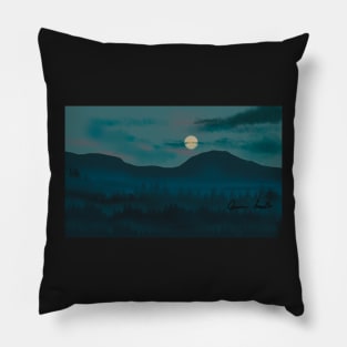 Moon Over Mountain Pillow