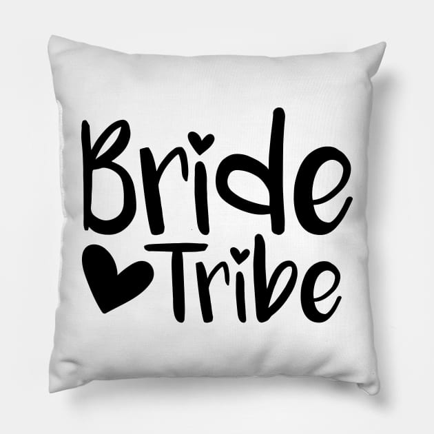 Bride Tribe - black Pillow by inphocus