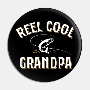 'Reel Cool Grandpa' Funny Fishing Grandpa Pin