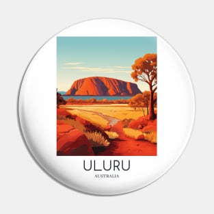 A Pop Art Travel Print of Uluru / Ayers Rock - Australia Pin