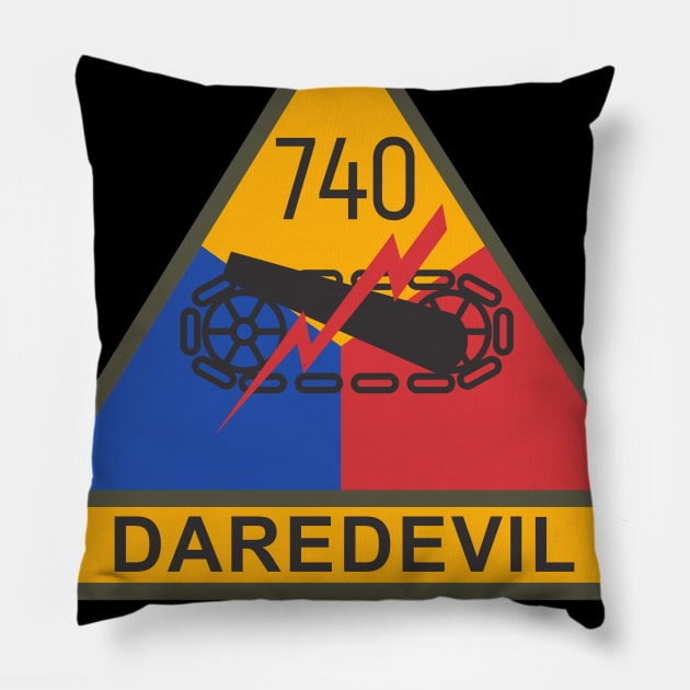 740th Tank Battalion Pillow by MBK