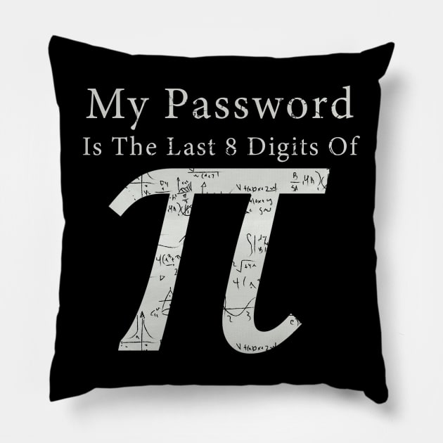 Funny math My password is the last 8 digits of pi Pillow by shmoart