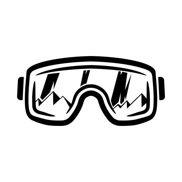 Ski goggles skier snowboard mountains by HBfunshirts