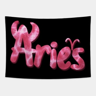 Viva Magenta Aries Zodiac Sign Tapestry