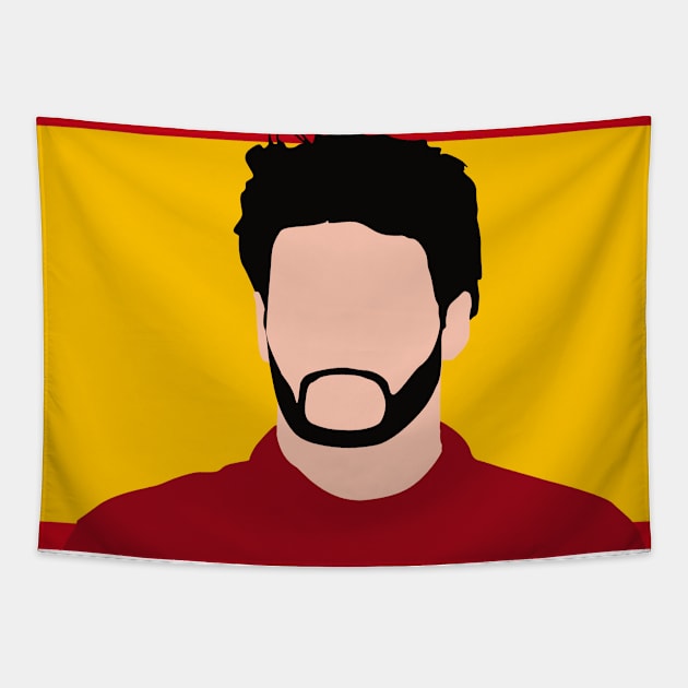 Carlos Sainz Face Art - Flag Edition Tapestry by GreazyL