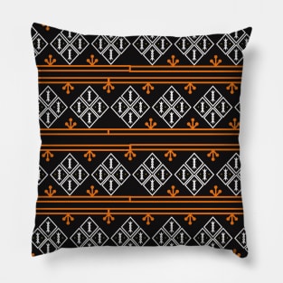 orange and black pattern background fabric pattern Pillow