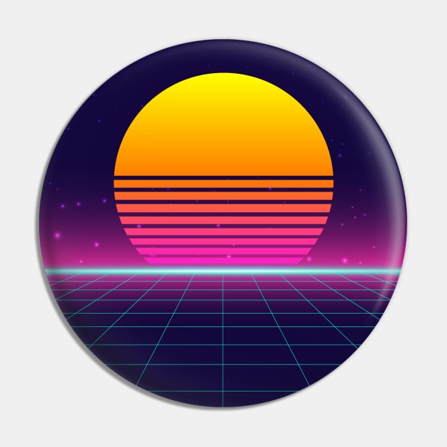 allure of sunset 80s retro Pin by edmproject