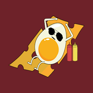 Funny egg sleeping on a cheese slice T-Shirt