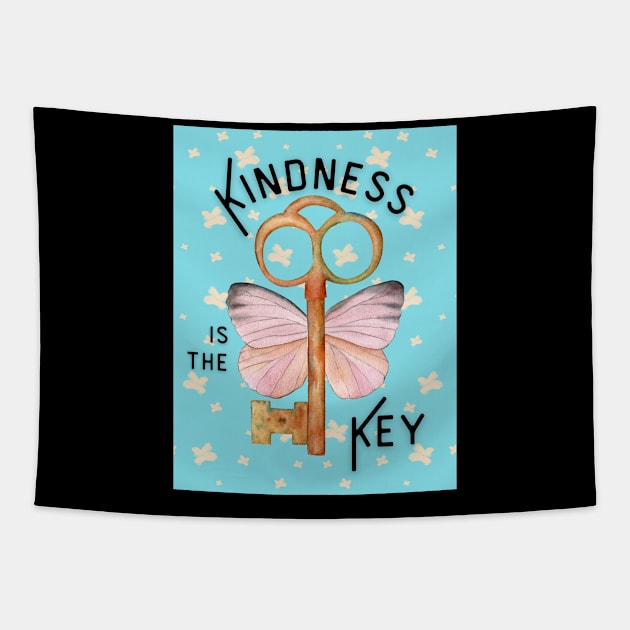 Kindness is the Key Tapestry by DadOfMo Designs