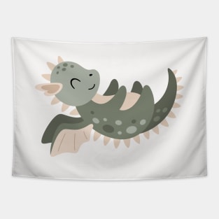 Cute Boho Baby Dragon Green Tapestry