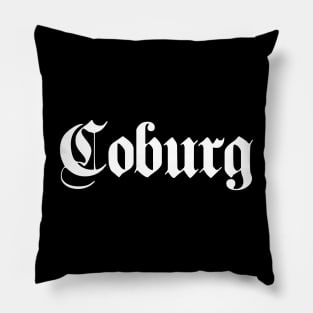 Coburg written with gothic font Pillow