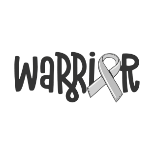 Warrior Brain Cancer Awareness Gray Ribbon Neuro Chemo T-Shirt