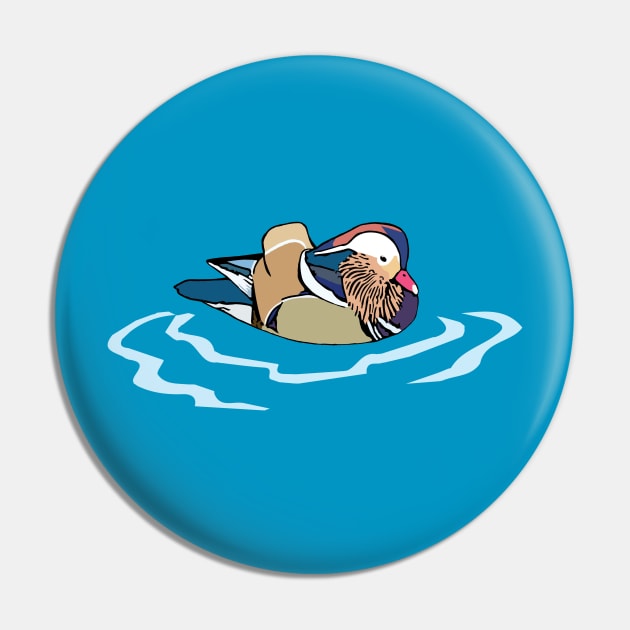 Mandarin duck Central Park Pin by sketchpets