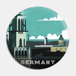 Munich, Germany. Retro travel poster Pin
