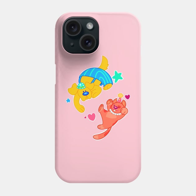 Clown pup and cat Phone Case by gargirl