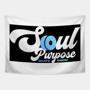 Soul Purpose Logo NC Blue on Black Tapestry