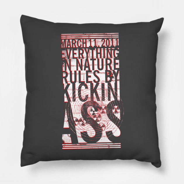 Distorted Fukushima Typography Pillow by quotepublic