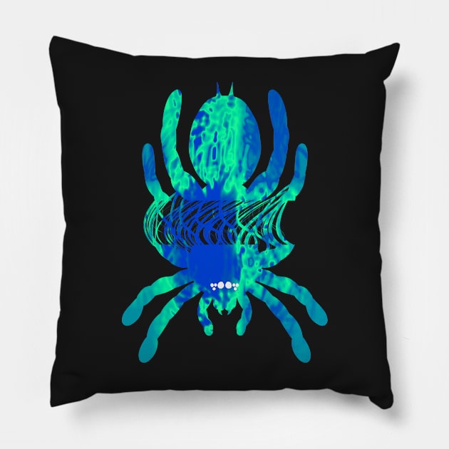 Tarantula Silhouette 52 (Tie Dye) Pillow by IgorAndMore