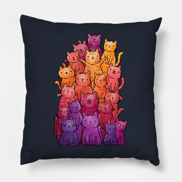 Cats pile Pillow by Tania Tania