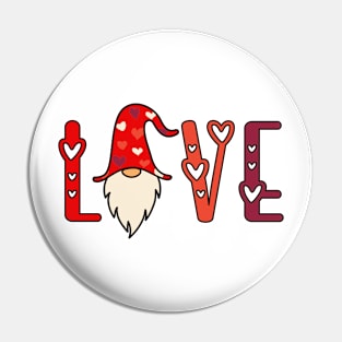 Love with Gnome and Hearts Pin