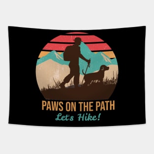 Hiking with a dog Tapestry