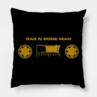 60s cassette with text Bone Man Pillow