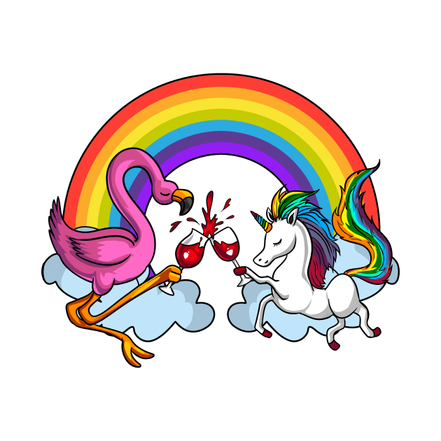 Unicorn Flamingo Party by underheaven