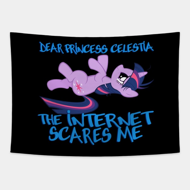 The internet scares me Tapestry by Brony Designs