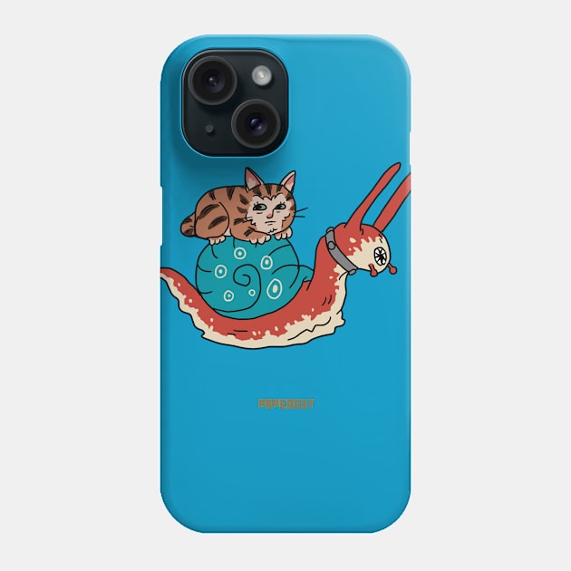 Creepy Cat on Snail Phone Case by EstudiosPapercut