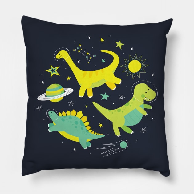 Space Dinosaurs Pillow by robyriker