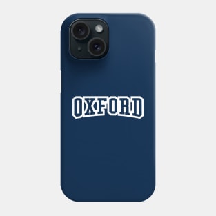 oxford white blue text Phone Case