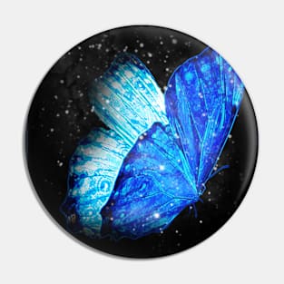 Glowing Blue Butterfly Pin