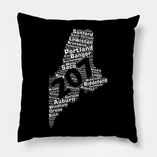 Maine Cities 207 Area Code Pillow