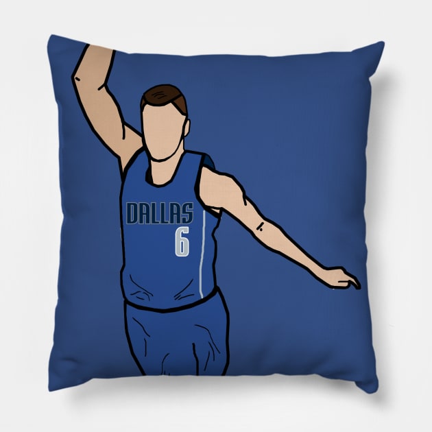 Kristaps Porzingis - Dallas Mavericks Pillow by xavierjfong