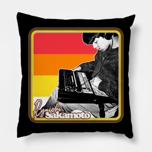 Ryuichi Sakamoto /\/\/\/ Drum Machine Fan Aesthetic Pillow